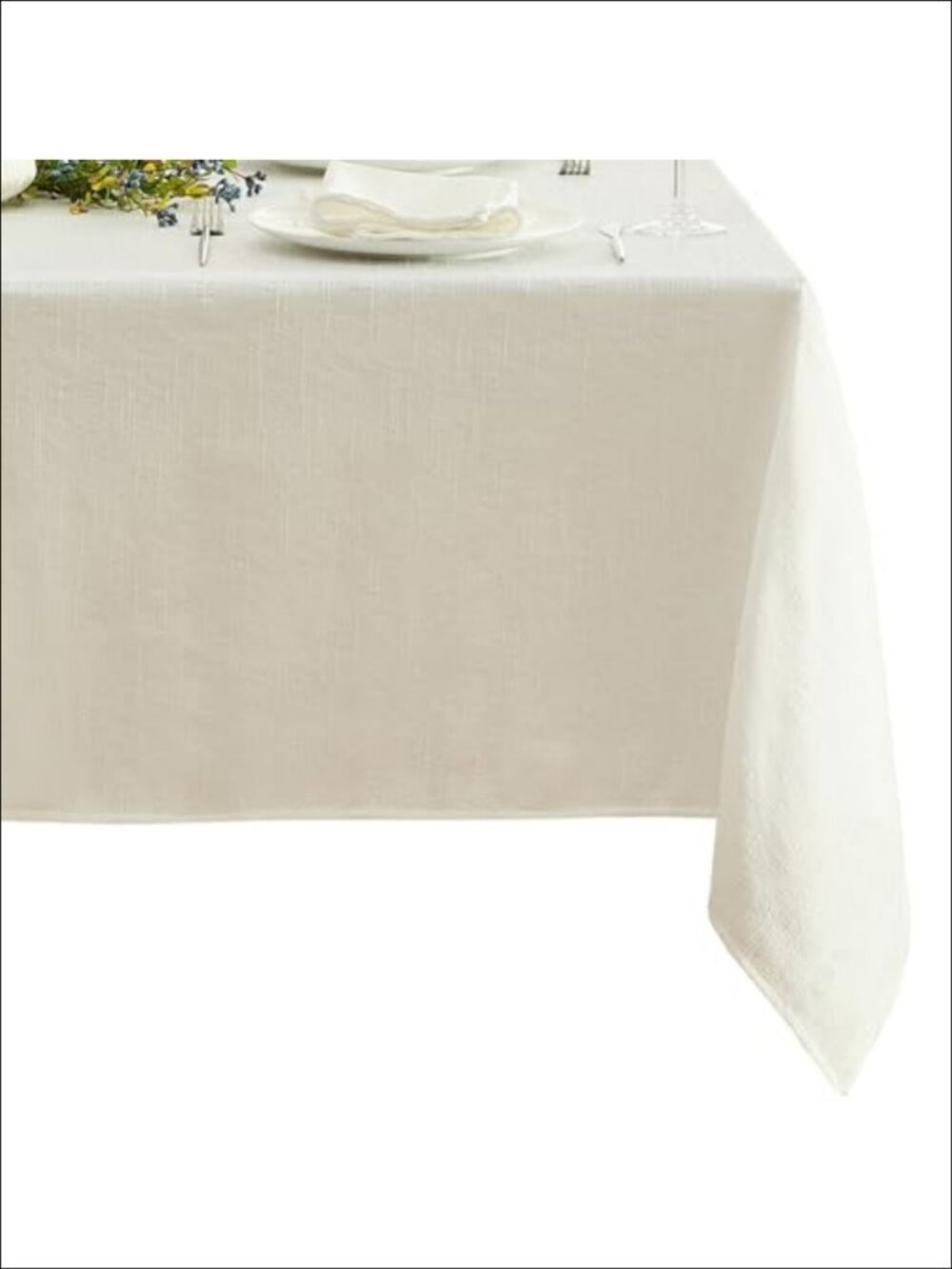 Textured Woven Polyester Tablecloth 60x84 Rectangular Dining